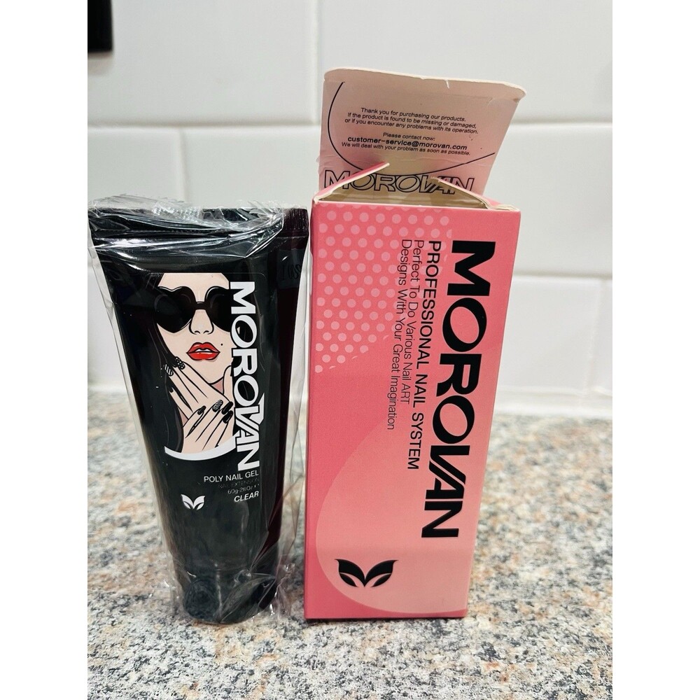 Morovan Clear Poly Nail Gel Nail Extension Builder 60g/2 fl oz Sealed
